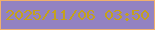文字の大きさ：5、枠の色：f1b06c、背景の色：9382c1、文字の色：c4a11d 無料ブログパーツのブログ時計