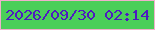 文字の大きさ：1、枠の色：f1b0cc、背景の色：4bcf59、文字の色：4e1bc0 無料ブログパーツのブログ時計