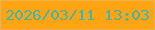 文字の大きさ：4、枠の色：f1b149、背景の色：ffa412、文字の色：40b5ab 無料ブログパーツのブログ時計