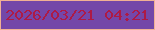 文字の大きさ：1、枠の色：f1b194、背景の色：7447a8、文字の色：ad1a46 無料ブログパーツのブログ時計