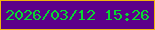 文字の大きさ：2、枠の色：f1b30d、背景の色：5d0089、文字の色：08d931 無料ブログパーツのブログ時計
