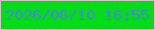 文字の大きさ：2、枠の色：f1b3dc、背景の色：02dd17、文字の色：4687d6 無料ブログパーツのブログ時計