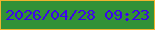 文字の大きさ：4、枠の色：f1b42f、背景の色：329137、文字の色：3d03ec 無料ブログパーツのブログ時計