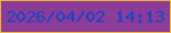 文字の大きさ：5、枠の色：f1b43a、背景の色：8b3c99、文字の色：1943c8 無料ブログパーツのブログ時計