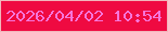 文字の大きさ：3、枠の色：f1b6bb、背景の色：ef0a41、文字の色：f675da 無料ブログパーツのブログ時計