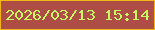 文字の大きさ：1、枠の色：f1b716、背景の色：ae4d45、文字の色：c9f664 無料ブログパーツのブログ時計