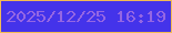 文字の大きさ：2、枠の色：f1ba54、背景の色：4433ea、文字の色：9466e3 無料ブログパーツのブログ時計