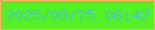 文字の大きさ：1、枠の色：f1bb59、背景の色：56f124、文字の色：43cabc 無料ブログパーツのブログ時計