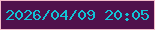 文字の大きさ：2、枠の色：f1bbca、背景の色：50104c、文字の色：11c2d6 無料ブログパーツのブログ時計