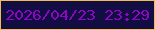 文字の大きさ：2、枠の色：f1bc53、背景の色：120e44、文字の色：8c06c3 無料ブログパーツのブログ時計