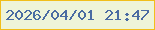 文字の大きさ：2、枠の色：f1be1b、背景の色：eef4d9、文字の色：4a6ba2 無料ブログパーツのブログ時計