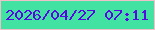 文字の大きさ：5、枠の色：f1bfc9、背景の色：42e3a2、文字の色：5709e1 無料ブログパーツのブログ時計
