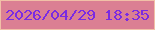 文字の大きさ：5、枠の色：f1c0a7、背景の色：db7f93、文字の色：7a2be3 無料ブログパーツのブログ時計