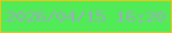文字の大きさ：2、枠の色：f1c310、背景の色：51eb58、文字の色：96b1b5 無料ブログパーツのブログ時計