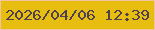 文字の大きさ：4、枠の色：f1c39e、背景の色：e7bd0f、文字の色：4f4051 無料ブログパーツのブログ時計