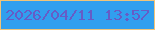 文字の大きさ：4、枠の色：f1c479、背景の色：319fee、文字の色：665cc6 無料ブログパーツのブログ時計
