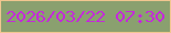 文字の大きさ：5、枠の色：f1c68f、背景の色：8aa06f、文字の色：c529db 無料ブログパーツのブログ時計