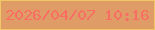 文字の大きさ：2、枠の色：f1c764、背景の色：e09c67、文字の色：f96d62 無料ブログパーツのブログ時計