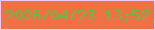 文字の大きさ：2、枠の色：f1c7f7、背景の色：ef7245、文字の色：6abb43 無料ブログパーツのブログ時計