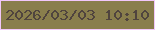 文字の大きさ：3、枠の色：f1c7fa、背景の色：897e4c、文字の色：50443e 無料ブログパーツのブログ時計