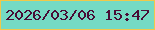 文字の大きさ：3、枠の色：f1c849、背景の色：75dac4、文字の色：480c36 無料ブログパーツのブログ時計