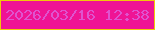 文字の大きさ：4、枠の色：f1c909、背景の色：ef1494、文字の色：df53cf 無料ブログパーツのブログ時計
