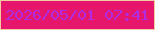 文字の大きさ：3、枠の色：f1cba1、背景の色：e6166d、文字の色：b12be2 無料ブログパーツのブログ時計