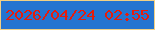文字の大きさ：1、枠の色：f1d084、背景の色：2474d0、文字の色：e61c0c 無料ブログパーツのブログ時計