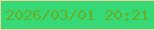 文字の大きさ：3、枠の色：f1d0a2、背景の色：36d975、文字の色：67b026 無料ブログパーツのブログ時計