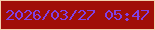文字の大きさ：3、枠の色：f1d0ac、背景の色：a00e07、文字の色：8140e4 無料ブログパーツのブログ時計
