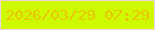 文字の大きさ：1、枠の色：f1d1ee、背景の色：cefb01、文字の色：ecc304 無料ブログパーツのブログ時計
