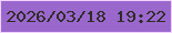 文字の大きさ：5、枠の色：f1d1ff、背景の色：9a68cd、文字の色：302b28 無料ブログパーツのブログ時計