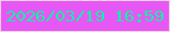 文字の大きさ：2、枠の色：f1d2e1、背景の色：e757f5、文字の色：0cf3a2 無料ブログパーツのブログ時計