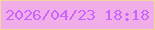 文字の大きさ：4、枠の色：f1d69d、背景の色：f0ade8、文字の色：c965fd 無料ブログパーツのブログ時計