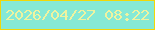 文字の大きさ：4、枠の色：f1d708、背景の色：86e9d5、文字の色：eff3a0 無料ブログパーツのブログ時計