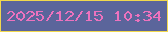 文字の大きさ：3、枠の色：f1d84d、背景の色：5b659b、文字の色：ed72be 無料ブログパーツのブログ時計