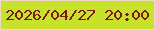 文字の大きさ：3、枠の色：f1d9c9、背景の色：c8e12b、文字の色：7b1913 無料ブログパーツのブログ時計