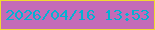 文字の大きさ：2、枠の色：f1da30、背景の色：c46bb7、文字の色：02b2d3 無料ブログパーツのブログ時計