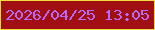 文字の大きさ：5、枠の色：f1da43、背景の色：a20f12、文字の色：b66bf8 無料ブログパーツのブログ時計
