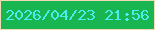 文字の大きさ：1、枠の色：f1dab8、背景の色：18b551、文字の色：4aeded 無料ブログパーツのブログ時計
