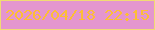 文字の大きさ：1、枠の色：f1db73、背景の色：e496ce、文字の色：fdbe35 無料ブログパーツのブログ時計