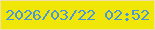 文字の大きさ：5、枠の色：f1dda7、背景の色：f0e709、文字の色：4897dc 無料ブログパーツのブログ時計