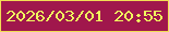 文字の大きさ：2、枠の色：f1de54、背景の色：a0174c、文字の色：f0fd5e 無料ブログパーツのブログ時計