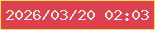 文字の大きさ：3、枠の色：f1de57、背景の色：dd414f、文字の色：dce6d9 無料ブログパーツのブログ時計