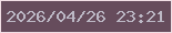 文字の大きさ：3、枠の色：f1dfe5、背景の色：664c5c、文字の色：bcb8c5 無料ブログパーツのブログ時計