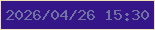 文字の大きさ：2、枠の色：f1e0b5、背景の色：341688、文字の色：7174a2 無料ブログパーツのブログ時計
