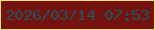 文字の大きさ：3、枠の色：f1e189、背景の色：761210、文字の色：1e545a 無料ブログパーツのブログ時計