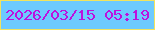 文字の大きさ：3、枠の色：f1e35f、背景の色：6dcaff、文字の色：bd11dd 無料ブログパーツのブログ時計
