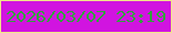 文字の大きさ：1、枠の色：f1e788、背景の色：d114e0、文字の色：32a23d 無料ブログパーツのブログ時計