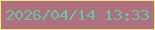 文字の大きさ：2、枠の色：f1e88d、背景の色：b0717f、文字の色：69c3a3 無料ブログパーツのブログ時計